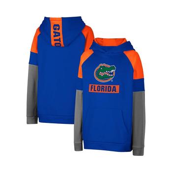 Colosseum | Youth Boys Royal Florida Gators Colorblocked Raglan Pullover Hoodie商品图片,