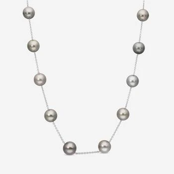 推荐Assael 18K White Gold Tahitian Natural Color Pearl Collar Necklace N5018商品