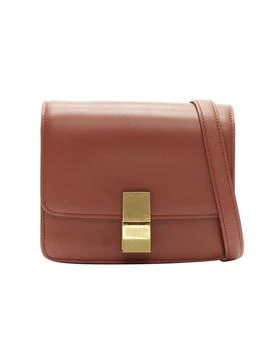 [二手商品] Celine | CELINE Classic Box tan brown calfskin gold clasp adjustable crossbody bag Small 8.3折
