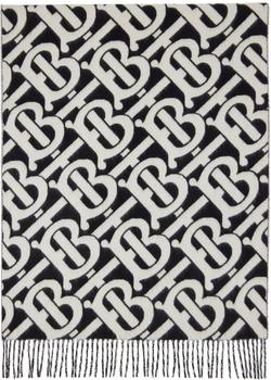 春装burberry围巾, Burberry | 黑色 & 白色 Monogram 围巾商品图片 