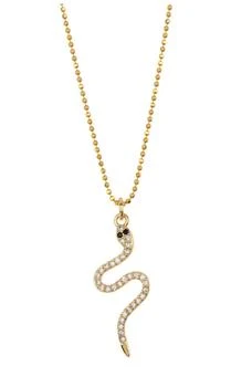 14K Yellow Gold Plated Swarovski Crystal Snake Necklace,价格$20.15