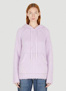 推荐Ribbed Hooded Sweater in Lilac商品