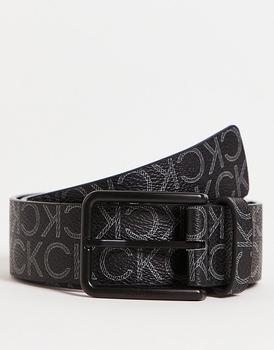 推荐Calvin Klein all over monogram 35mm belt in black商品