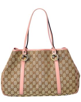 推荐Gucci Pink GG Canvas GG Twins Tote (Authentic Pre-Owned)商品