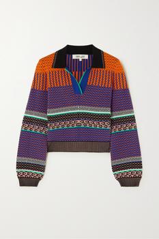 Diane von Furstenberg | Alonzo 提花针织 Polo 毛衣商品图片,
