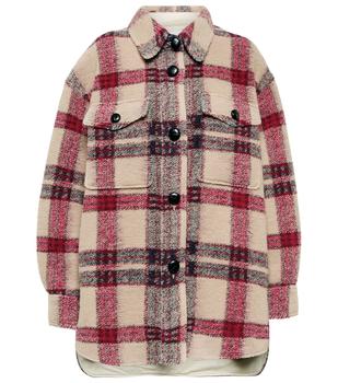 推荐Harveli格纹羊毛混纺衬衫式夹克商品