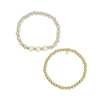 Unwritten | White Quartz and Freshwater Pearl Mrs Stone and Beaded Stretch Bracelet Set,商家Macy's,价格¥169
