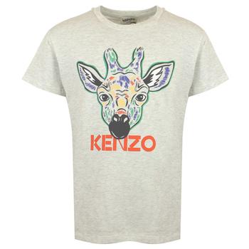 Kenzo | Grey Giraffe Motif Short Sleeve T Shirt商品图片,额外8折, 额外八折
