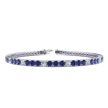 SSELECTS | 1 3/4 Carat Tanzanite And Diamond Alternating Tennis Bracelet In 14 Karat White Gold, 6 Inches,商家Premium Outlets,价格¥9509