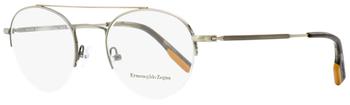 推荐Ermenegildo Zegna Men's Semi-Rimless Eyeglasses EZ5131 008 Antique Gunmetal/Gray Havana/Vicuna 51mm商品