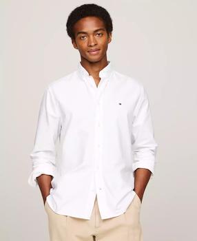 slim fit dress slacks Blue Easy-Care Shirt - Button Front Shirt main image 1