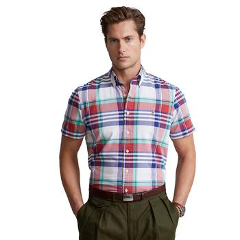 推荐Men's Classic-Fit Plaid Oxford Shirt商品