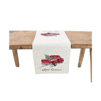 Manor Luxe | Merry Christmas Truck Embroidered Table Runner,商家Macy's,价格¥402