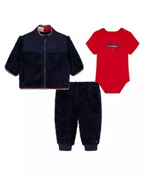 Tommy Hilfiger | Baby Boys 3-Piece Bodysuit, Jacket, and Pants Set,商家Macy's,价格¥268