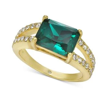 Charter Club | Gold-Tone Green Stone Two-Row Band Ring, Created for Macy's 