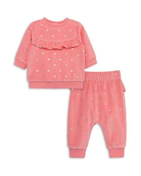 Little Me | Girls' Metallic Hearts Velour Top & Pants Set - Baby 满$100减$25, 满减