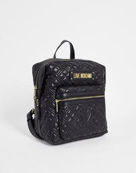 推荐Love Moschino quilted backpack in black商品