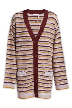 See by Chloé | See By Chloé Striped V-Neck Cardigan 额外9.5折, 额外九五折