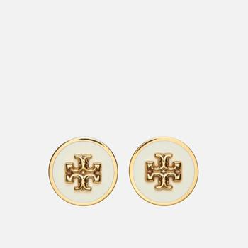 tory burch kira怎么选, Tory Burch | Tory Burch Women's Kira Enamel Circle-Stud Earring - Tory Gold/New Ivory商品图片 