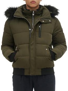 推荐Faux Fur-Trim Removable Hood Puffer Jacket商品