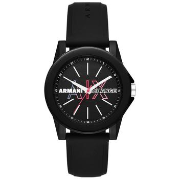 Armani Exchange | Women's Three-Hand Black Silicone Strap Watch, 40mm商品图片,独家减免邮费