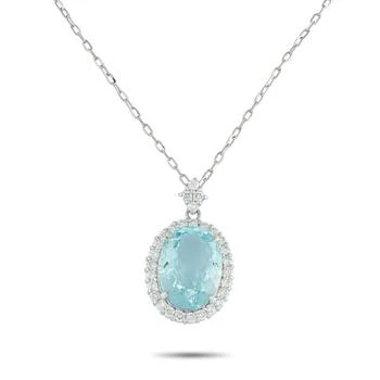 [二手商品] LB Exclusive | Platinum 0.97ct Diamond and Aquamarine Pendant Necklace MF08-101025,商家Premium Outlets,价格¥20316