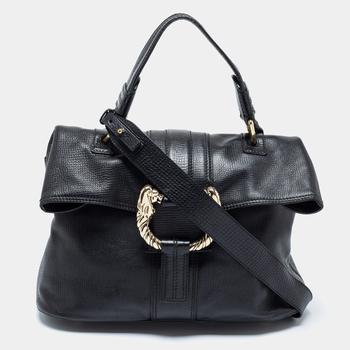 bvlgari包, [二手商品] BVLGARI | Bvlgari Black Textured Leather Leoni Shoulder Bag商品图片 7.8折, 满1件减$100, 满减