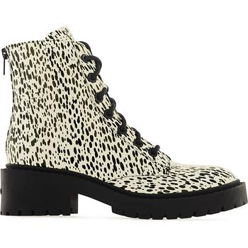 推荐Pike Leopard Leather Lace Up Boots - Ecru商品