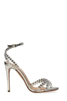 Aquazzura | Aquazzura Tequila Plexi Crystal Embellished Sandals 6.5折