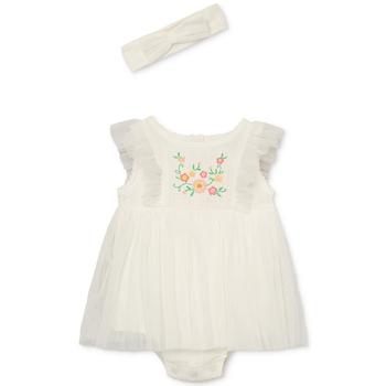 商品Little Me | Baby Girls Mesh Bodysuit Dress and Headband, 2 Piece Set,商家Macy's,价格¥157图片