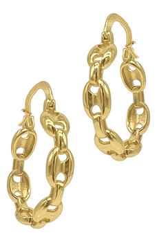 商品14K Gold Plated Mariner Hoop Earrings图片