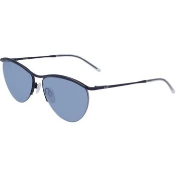 推荐Dkny Women's Sunglasses - Navy Metal Half Rim Oval Frame Blue Lens | DKNY DK107S 415商品