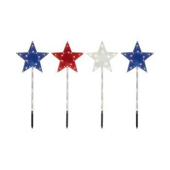 Northlight | 4 Current Transformer (CT) Americana Stars 4th of July Pathway Marker Lawn Stakes Clear Lights,商家Macy's,价格¥599