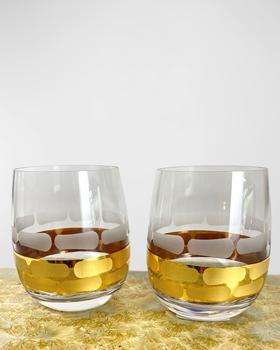 商品Truro Gold Stemless Wine Glasses, Set of 2图片
