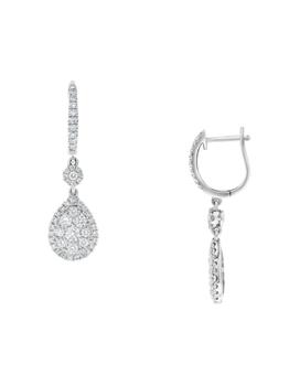 商品14K White Gold & 1 TCW Diamond Drop Earrings图片