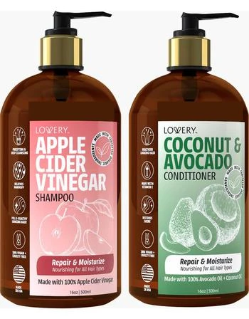 Lovery | Apple Cider Vinegar Shampoo and Coconut Avocado Conditioner Set,商家Nordstrom,价格¥571