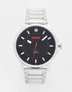 推荐HUGO bracelet watch with black dial in silver商品