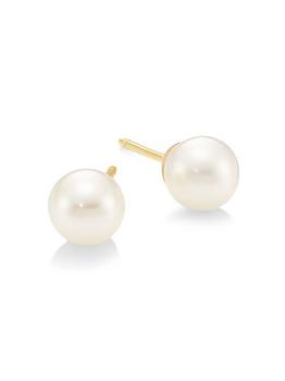 MATEO, MATEO | 14K Yellow Gold & 6MM Cultured Freshwater Pearl Stud Earrings商品图片 
