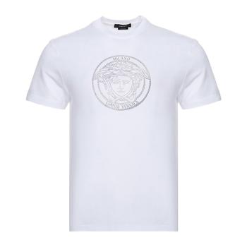 范思哲t恤新款, Versace | VERSACE 男士白色印花图案T恤 A87381-A228806-A1001商品图片 满$100享9.5折, 满折