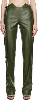 推荐Green Montiva Faux-Leather Trousers商品