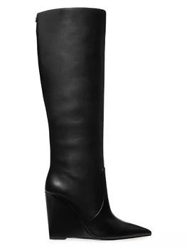 Michael Kors | Isra 100MM Leather Wedge Boots 