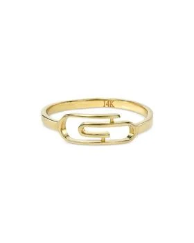Zoe Lev | 14K Yellow Gold Paperclip Ring,商家Bloomingdale's,价格¥1934