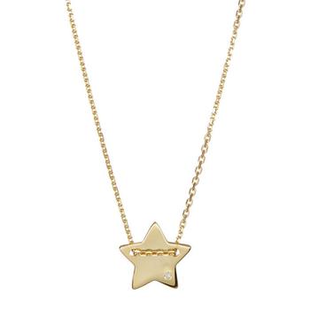 商品Adornia Star Pendant Necklace with Pave Diamond Yellow Gold Vermeil .925 Sterling Silver图片