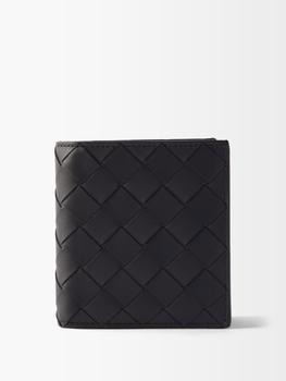 推荐Intrecciato leather bi-fold wallet商品