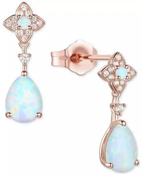 Macy's | Lab-Grown Opal (1/2 ct. t.w.) & Lab-Grown White Sapphire (1/10 ct. t.w.) in 14k Rose Gold-Plated Sterling Silver (Also in Lab-Grown Ruby & Lab-Grown Sapphire),商家Macy's,价格¥386