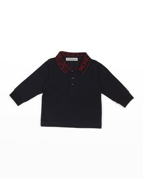 推荐Boy's Logo Tape Polo Shirt, Size 12M-3商品