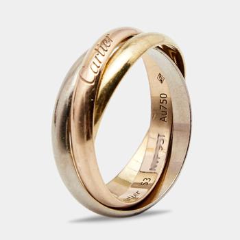 卡地亚戒指价格, [二手商品] Cartier | Cartier Trinity 18k Three Tone Gold Small Model Rolling Ring Size 53商品图片 9.4折, 满1件减$100, 满减