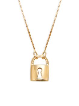 商品14K Yellow Gold Lock Pendant Necklace,商家Saks OFF 5TH,价格¥1898图片