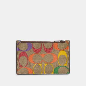 coach山茶花男包, Coach | Coach Outlet Zip Card Case In Rainbow Signature Canvas商品图片 4.3折