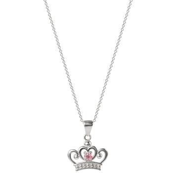 Disney | Cubic Zirconia 18" Tiara Pendant Necklace in Sterling Silver商品图片,3.5折